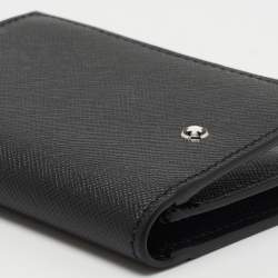 Pre Owned Montblanc Black Leather Meisterstuck Gusset Business Card Holder
