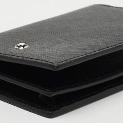 Pre Owned Montblanc Black Leather Meisterstuck Gusset Business Card Holder