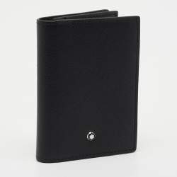 Pre Owned Montblanc Black Leather Meisterstuck Gusset Business Card Holder