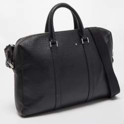 Montblanc Black Leather Meisterstück Document Briefcase Bag