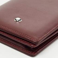 Montblanc Burgandy Leather Meisterstück Business Card Holder with Gusset