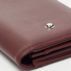 Montblanc Burgandy Leather Meisterstück Business Card Holder with Gusset