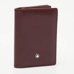 Montblanc Burgandy Leather Meisterstück Business Card Holder with Gusset