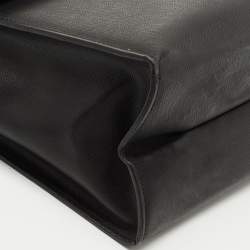 Montblanc Black Leather Pushlock Flap Briefcase 