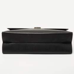 Montblanc Black Leather Pushlock Flap Briefcase 