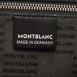 Montblanc Black Leather Pushlock Flap Briefcase 