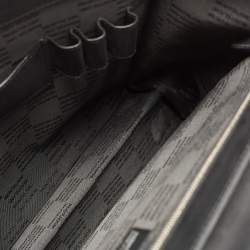 Montblanc Black Leather Pushlock Flap Briefcase 