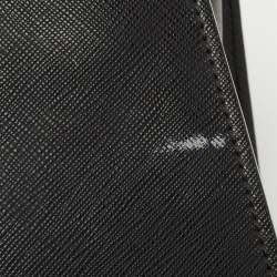 Montblanc Black Leather Pushlock Flap Briefcase 