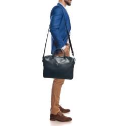 Montblanc Blue Leather Meisterstuck Laptop Bag