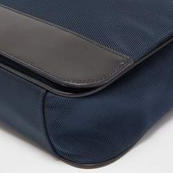 Pre Owned Montblanc Dark Blue/Black Nylon and Leather Nightflight Messenger Bag