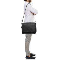 Montblanc Black Leather Sartorial Messenger Bag