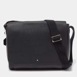 Montblanc Black Leather Sartorial Messenger Bag