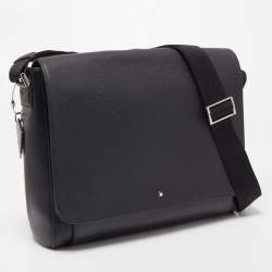 Montblanc Black Leather Sartorial Messenger Bag