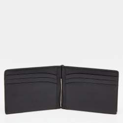 Pre Owned Montblanc Black Leather Meisterstuck Money Clip 6CC Wallet