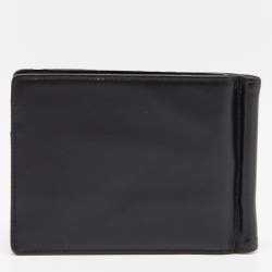 Pre Owned Montblanc Black Leather Meisterstuck Money Clip 6CC Wallet