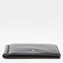 Pre Owned Montblanc Black Leather Meisterstuck Money Clip 6CC Wallet