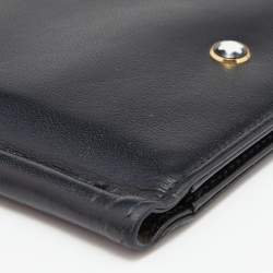 Pre Owned Montblanc Black Leather Meisterstuck Money Clip 6CC Wallet
