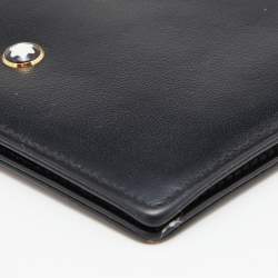 Pre Owned Montblanc Black Leather Meisterstuck Money Clip 6CC Wallet