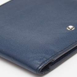 Montblanc Nay Blue Leather Meisterstuck 6CC Bifold Wallet