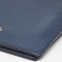 Montblanc Nay Blue Leather Meisterstuck 6CC Bifold Wallet