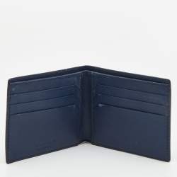 Montblanc Nay Blue Leather Meisterstuck 6CC Bifold Wallet