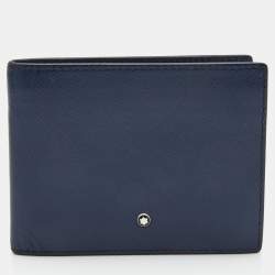 Montblanc Nay Blue Leather Meisterstuck 6CC Bifold Wallet