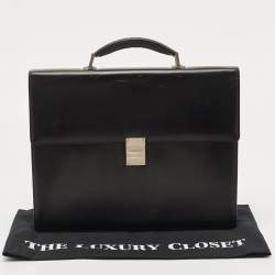 Montblanc Black Leather Meisterstuck Single Gusset Briefcase 