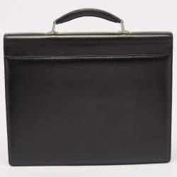 Montblanc Black Leather Meisterstuck Single Gusset Briefcase 