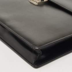 Montblanc Black Leather Meisterstuck Single Gusset Briefcase 