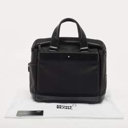 Pre Owned Montblanc Black Nylon and Leather Nightflight Briefcase