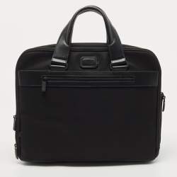 Pre Owned Montblanc Black Nylon and Leather Nightflight Briefcase