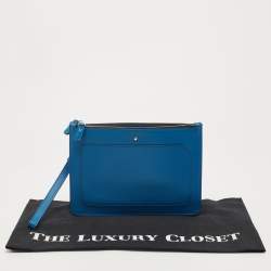 Montblanc Blue Leather Meisterstuck Wristlet Clutch