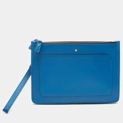 Montblanc Blue Leather Meisterstuck Wristlet Clutch