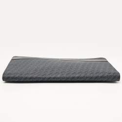 Montblanc Black/Blue Coated Canvas and Leather Zip Portfolio