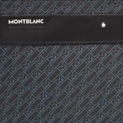 Montblanc Black/Blue Coated Canvas and Leather Zip Portfolio