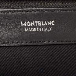 Montblanc Black/Blue Coated Canvas and Leather Zip Portfolio