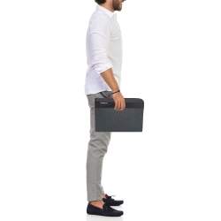 Montblanc Black/Blue Coated Canvas and Leather Zip Portfolio