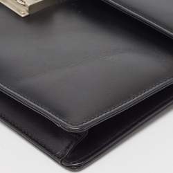 Montblanc Black Leather Flap Wristlet Clutch