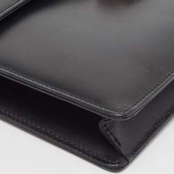 Montblanc Black Leather Flap Wristlet Clutch