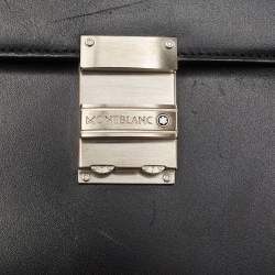 Montblanc Black Leather Flap Wristlet Clutch