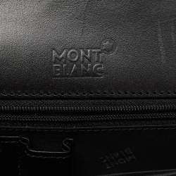 Montblanc Black Leather Flap Wristlet Clutch