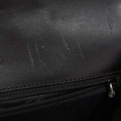 Montblanc Black Leather Flap Wristlet Clutch