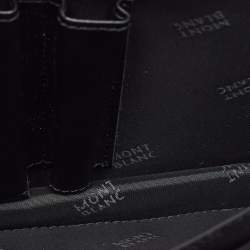 Montblanc Black Leather Flap Wristlet Clutch