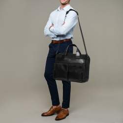 Montblanc Black Nylon and Leather Nightflight Document Case