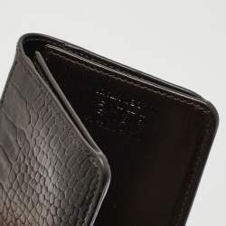 مملوكة مسبقًا Montblanc Dark Brown Ostrich Leg Leather Business Card Holder