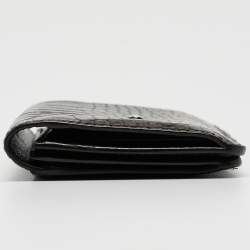 مملوكة مسبقًا Montblanc Dark Brown Ostrich Leg Leather Business Card Holder