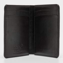مملوكة مسبقًا Montblanc Dark Brown Ostrich Leg Leather Business Card Holder