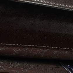 مملوكة مسبقًا Montblanc Dark Brown Ostrich Leg Leather Business Card Holder