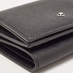 Pre Owned Montblanc Black Leather Meisterstuck Trifold Card Case