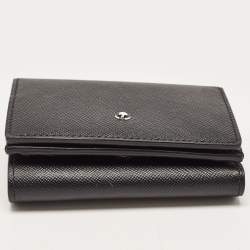 Pre Owned Montblanc Black Leather Meisterstuck Trifold Card Case